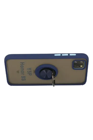 Newface Huawei Y5P Kılıf Montreal Yüzüklü Silikon Kapak - Lacivert resmi