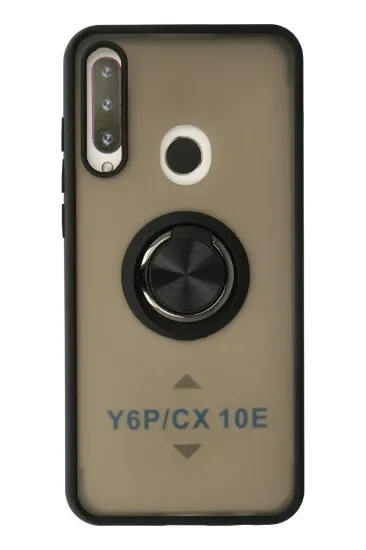 Newface Huawei Y6P Kılıf Montreal Yüzüklü Silikon Kapak - Siyah resmi