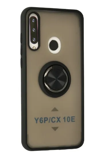 Newface Huawei Y6P Kılıf Montreal Yüzüklü Silikon Kapak - Siyah resmi