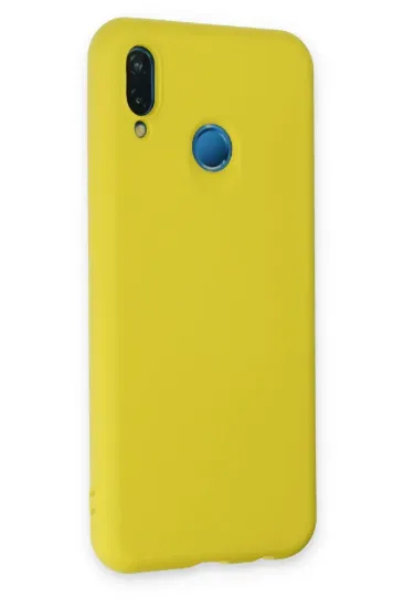 Newface Huawei P20 Lite Kılıf Nano içi Kadife Silikon - Sarı resmi