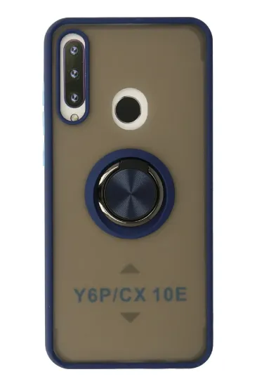 Newface Huawei Y6P Kılıf Montreal Yüzüklü Silikon Kapak - Lacivert resmi