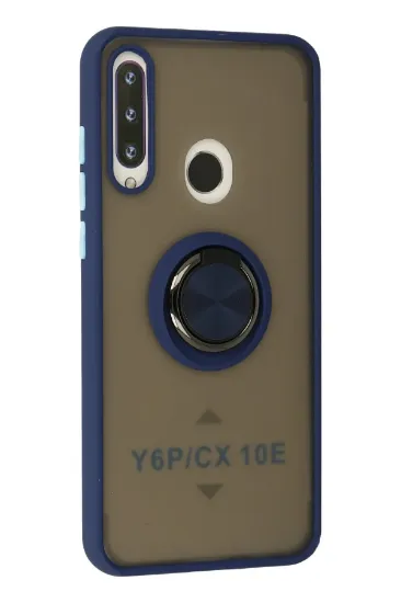 Newface Huawei Y6P Kılıf Montreal Yüzüklü Silikon Kapak - Lacivert resmi
