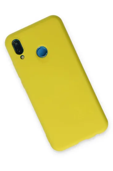 Newface Huawei P20 Lite Kılıf Nano içi Kadife Silikon - Sarı resmi