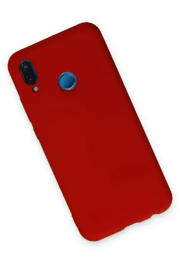 Newface Huawei P20 Lite Kılıf Nano içi Kadife Silikon - Kırmızı resmi