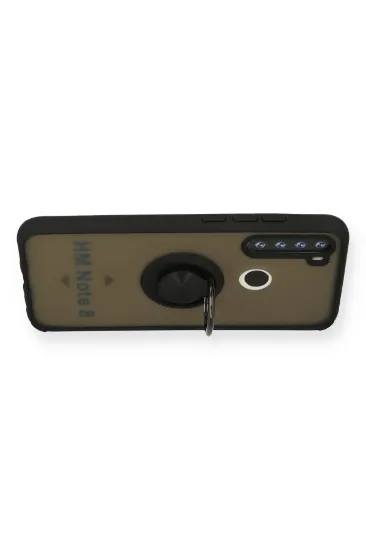 Newface Xiaomi Redmi Note 8 Kılıf Montreal Yüzüklü Silikon Kapak - Siyah resmi