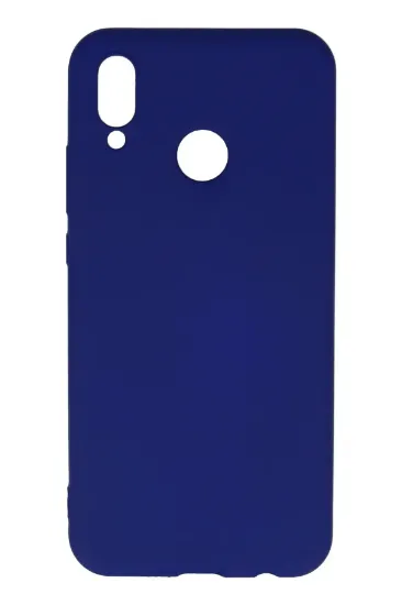 Newface Huawei P20 Lite Kılıf Nano içi Kadife Silikon - Koyu Mavi resmi
