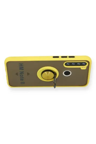 Newface Xiaomi Redmi Note 8 Kılıf Montreal Yüzüklü Silikon Kapak - Sarı resmi