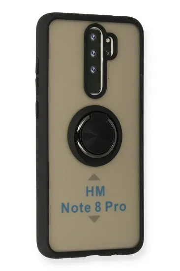 Newface Xiaomi Redmi Note 8 Pro Kılıf Montreal Yüzüklü Silikon Kapak - Siyah resmi