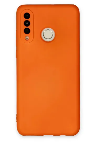Newface Huawei P30 Lite Kılıf Nano içi Kadife Silikon - Turuncu resmi