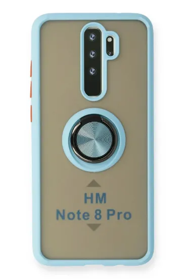 Newface Xiaomi Redmi Note 8 Pro Kılıf Montreal Yüzüklü Silikon Kapak - Buz Mavi resmi