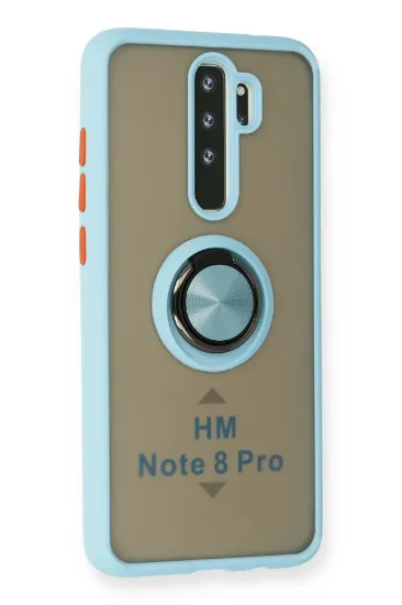 Newface Xiaomi Redmi Note 8 Pro Kılıf Montreal Yüzüklü Silikon Kapak - Buz Mavi resmi
