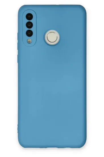 Newface Huawei P30 Lite Kılıf Nano içi Kadife Silikon - Mavi resmi