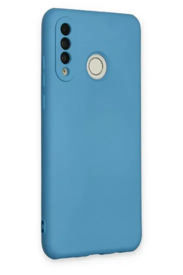 Newface Huawei P30 Lite Kılıf Nano içi Kadife Silikon - Mavi resmi
