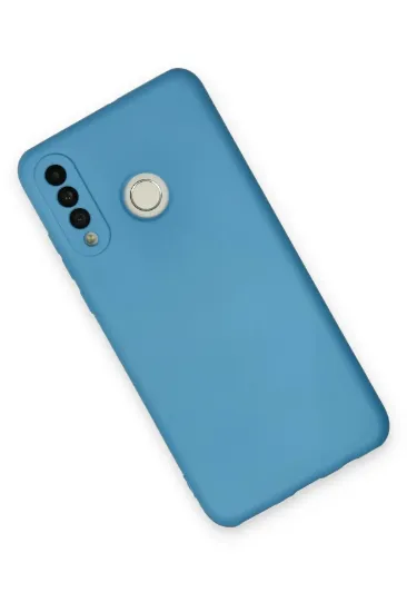 Newface Huawei P30 Lite Kılıf Nano içi Kadife Silikon - Mavi resmi