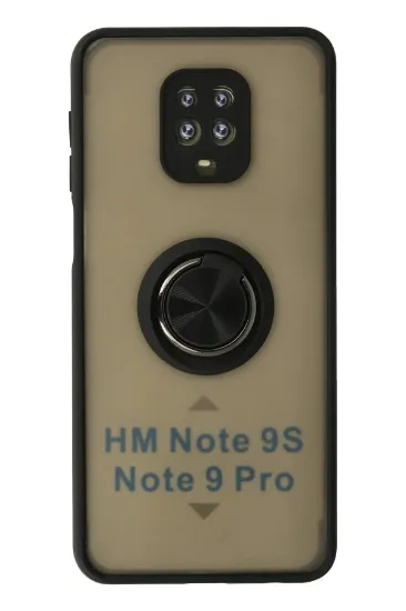 Newface Xiaomi Redmi Note 9 Pro Kılıf Montreal Yüzüklü Silikon Kapak - Siyah resmi