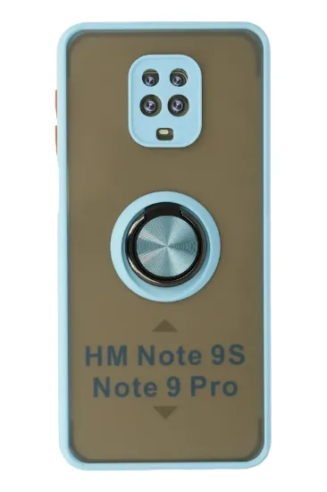 Newface Xiaomi Redmi Note 9 Pro Kılıf Montreal Yüzüklü Silikon Kapak - Buz Mavi resmi