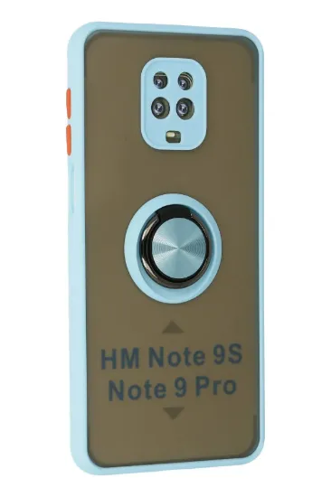 Newface Xiaomi Redmi Note 9 Pro Kılıf Montreal Yüzüklü Silikon Kapak - Buz Mavi resmi