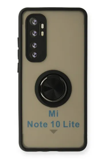 Newface Xiaomi Mi Note 10 Lite Kılıf Montreal Yüzüklü Silikon Kapak - Siyah resmi