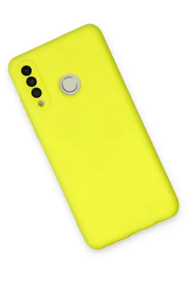 Newface Huawei P30 Lite Kılıf Nano içi Kadife Silikon - Sarı resmi