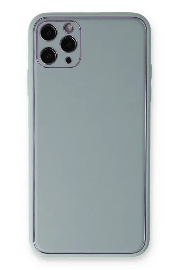 Newface iPhone 11 Pro Max Kılıf Coco Deri Silikon Kapak - Turkuaz resmi