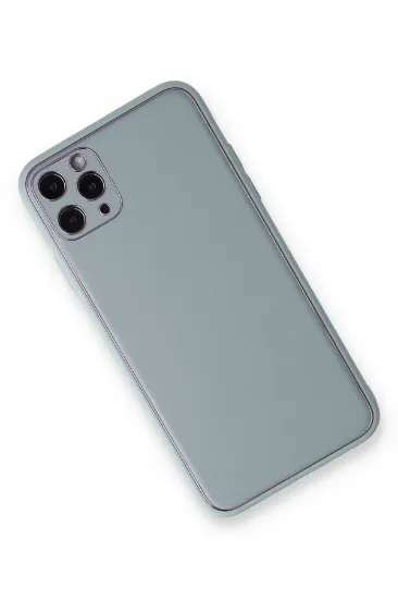 Newface iPhone 11 Pro Max Kılıf Coco Deri Silikon Kapak - Turkuaz resmi
