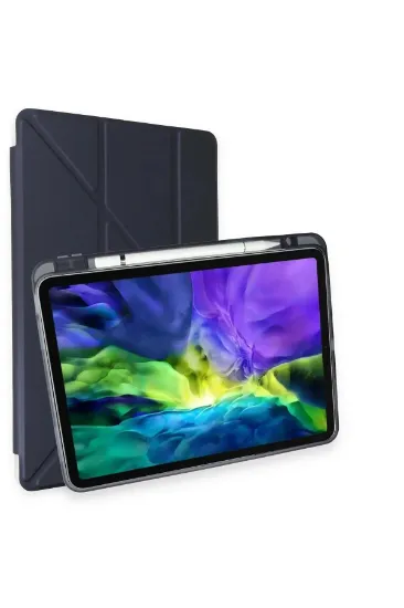 Newface iPad Pro 11 (2021) Kılıf Kalemlikli Hugo Tablet Kılıfı - Lacivert resmi