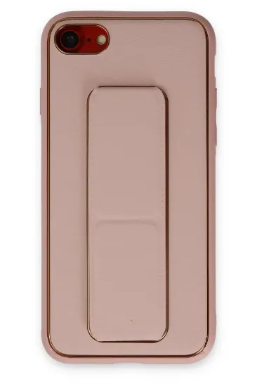 Newface iPhone 7 Kılıf Coco Deri Standlı Kapak - Pembe resmi