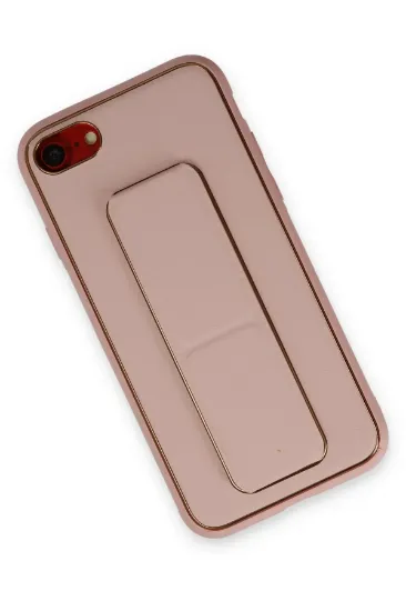 Newface iPhone 7 Kılıf Coco Deri Standlı Kapak - Pembe resmi