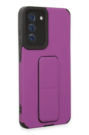 Newface Samsung Galaxy S21 FE Kılıf Mega Standlı Silikon - Mor resmi