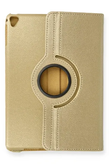 Newface iPad 9.7 (2018) Kılıf 360 Tablet Deri Kılıf - Gold resmi