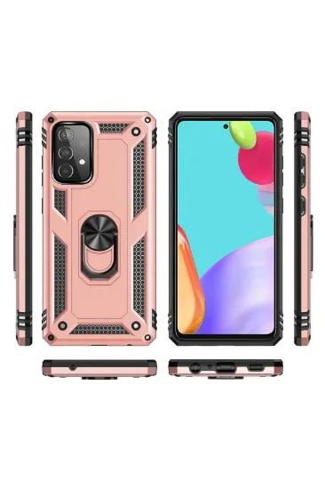 Newface Samsung Galaxy A23 4G Kılıf Sofya Yüzüklü Silikon Kapak - Rose resmi