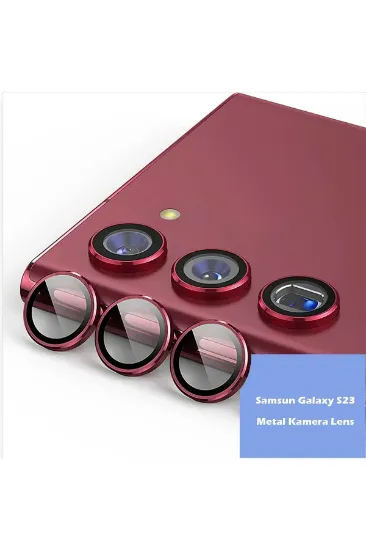 Newface Samsung Galaxy S23 Plus Metal Kamera Lens - Kırmızı resmi