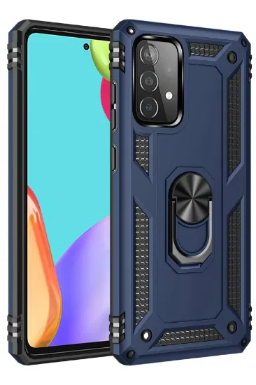 Newface Samsung Galaxy A33 5G Kılıf Sofya Yüzüklü Silikon Kapak - Lacivert resmi