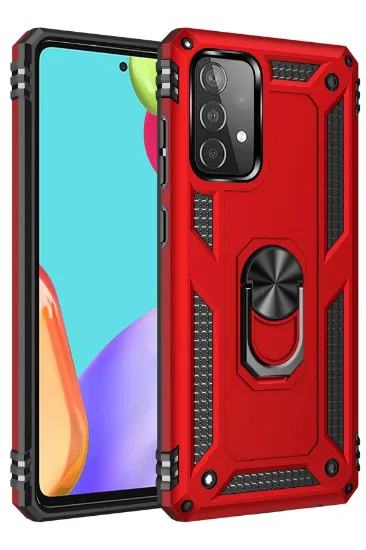 Newface Samsung Galaxy A33 5G Kılıf Sofya Yüzüklü Silikon Kapak - Kırmızı resmi