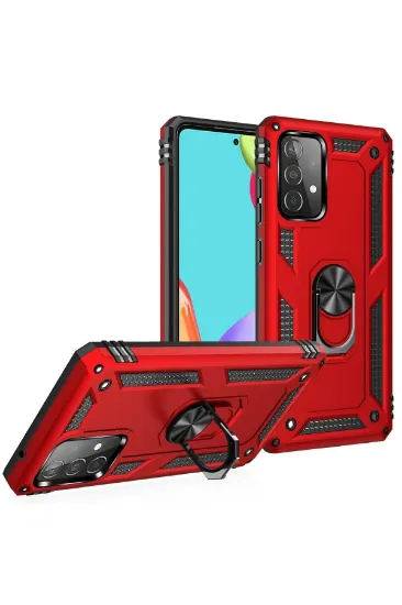 Newface Samsung Galaxy A33 5G Kılıf Sofya Yüzüklü Silikon Kapak - Kırmızı resmi