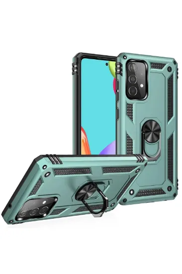 Newface Samsung Galaxy A33 5G Kılıf Sofya Yüzüklü Silikon Kapak - Yeşil resmi