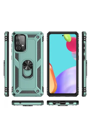 Newface Samsung Galaxy A33 5G Kılıf Sofya Yüzüklü Silikon Kapak - Yeşil resmi