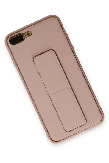 Newface iPhone 7 Plus Kılıf Coco Deri Standlı Kapak - Pembe resmi