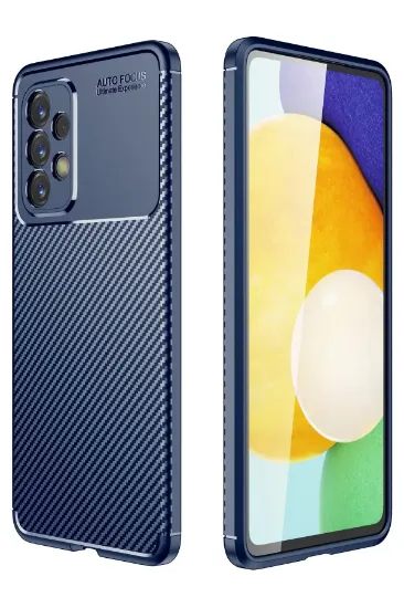 Newface Samsung Galaxy A53 5G Kılıf Auto Focus Karbon Kapak - Lacivert resmi
