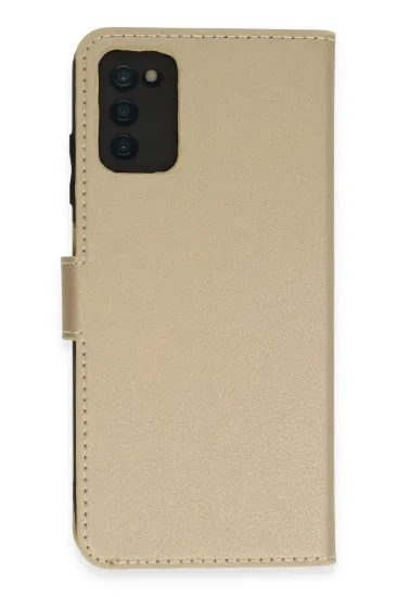 Newface Samsung Galaxy A03S Kılıf Trend S Plus Kapaklı Kılıf - Gold resmi