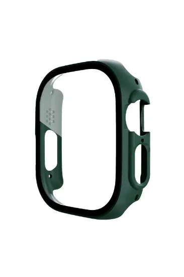Newface Apple Watch Ultra 49mm Desert Camlı Kasa Ekran Koruyucu - Koyu Yeşil resmi