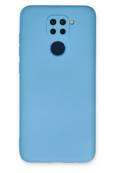 Newface Xiaomi Redmi Note 9 Kılıf Nano içi Kadife Silikon - Mavi resmi