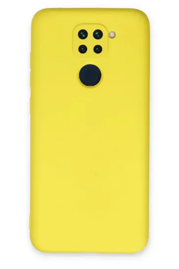 Newface Xiaomi Redmi Note 9 Kılıf Nano içi Kadife Silikon - Sarı resmi