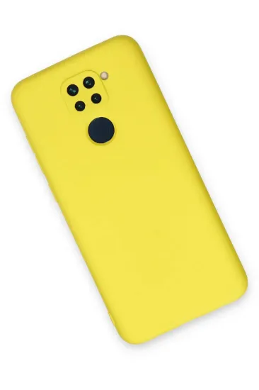 Newface Xiaomi Redmi Note 9 Kılıf Nano içi Kadife Silikon - Sarı resmi