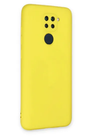 Newface Xiaomi Redmi Note 9 Kılıf Nano içi Kadife Silikon - Sarı resmi