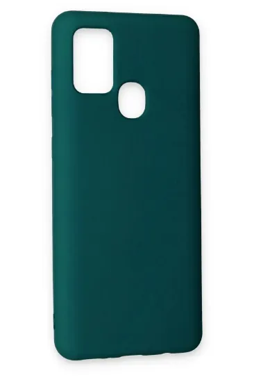 Newface Samsung Galaxy A21S Kılıf Nano içi Kadife Silikon - Koyu Yeşil resmi