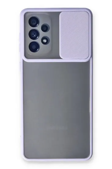 Newface Samsung Galaxy A53 5G Kılıf Palm Buzlu Kamera Sürgülü Silikon - Lila resmi