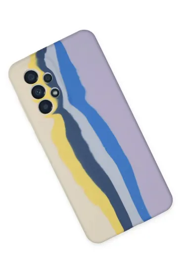 Newface Samsung Galaxy A53 5G Kılıf Ebruli Lansman Silikon - Sarı-Lila resmi