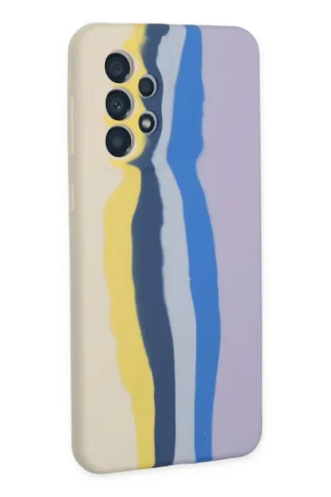 Newface Samsung Galaxy A53 5G Kılıf Ebruli Lansman Silikon - Sarı-Lila resmi