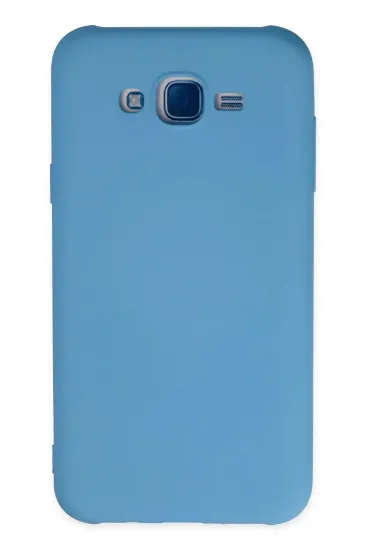 Newface Samsung Galaxy J7 Kılıf Nano içi Kadife Silikon - Mavi resmi